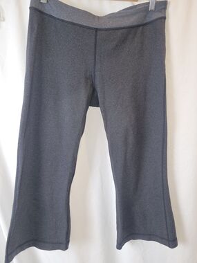 Lululemon Run Inspire Crop II Grey Luxtreme Leggings Slit Hem Size 10